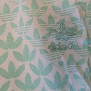 Adidas Light Green Leaf Print Shorts, Men's Large